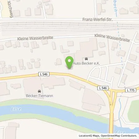 Standortübersicht der Tankstelle Autohaus Becker-Tiemann GmbH & Co. KG in 32257 Bünde