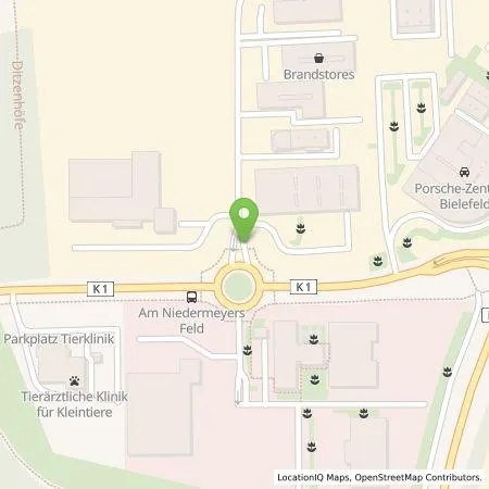 Standortübersicht der Tankstelle Autohaus Becker-Tiemann Bielefeld GmbH & Co. KG in 33719 Bielefeld