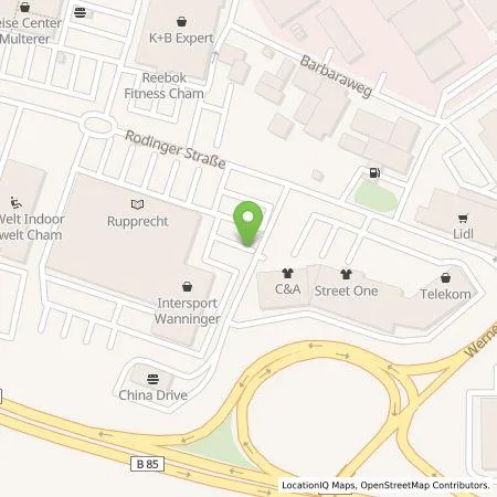 Standortübersicht der Tankstelle EZO Immobilienbeteiligung und -verwaltung GmbH & Co. KG in 93413 Cham