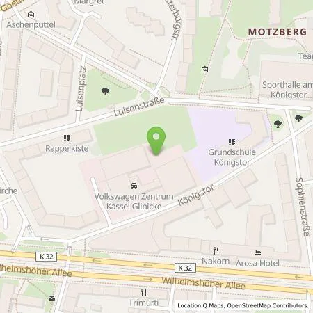 Standortübersicht der Tankstelle Glinicke Automobil Holding GmbH & Co. KG in 34119 Kassel