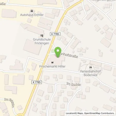 Standortübersicht der Tankstelle Hiller Frischemarkt KG in 88699 Frickingen