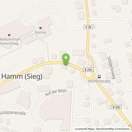 Standortübersicht der Tankstelle Alfred Wiens in 57577 Hamm/Sieg