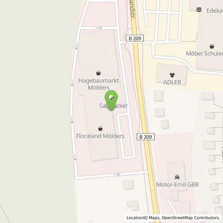 Standortübersicht der Tankstelle hagebaumarkt Mölders Adendorf GmbH in 21365 Adendorf