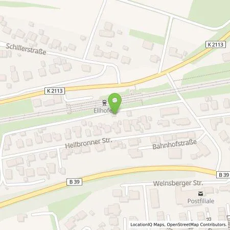 Standortübersicht der Tankstelle Johannes Otto in 74248 Ellhofen