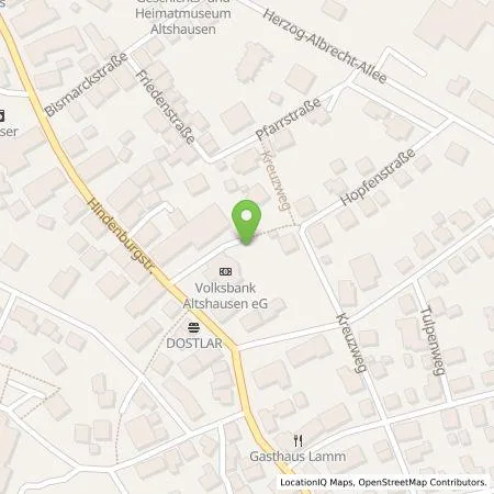 Standortübersicht der Tankstelle Volksbank Altshausen eG in 88361 Altshausen