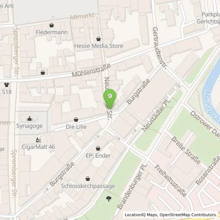 Standortübersicht der Tankstelle SORAT Hotel Verwaltuns GmbH & Co. SKP Quartier KG in 03046 Cottbus