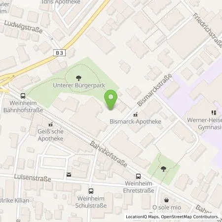 Standortübersicht der Tankstelle Volksbank Kurpfalz eG in 69469 Weinheim