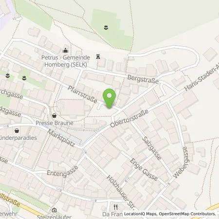 Standortübersicht der Tankstelle Magistrat der Stadt Homberg (Efze) in 34576 Homberg