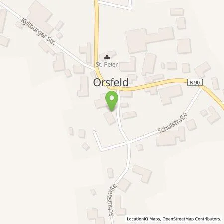 Standortübersicht der Tankstelle Orsland Charging Station Christophe Jeschke Einzelunternehmen in 54655 Orsfeld