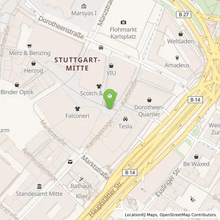 Standortübersicht der Tankstelle Stuttgarter Heimschutz Otto Müller GmbH u. Co. in 70173 Stuttgart