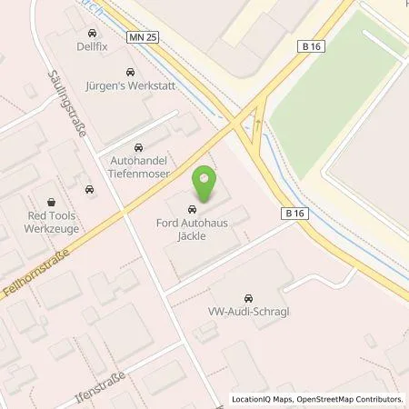 Standortübersicht der Tankstelle Jäckle Automobile KG in 87719 Mindelheim