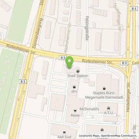 Standortübersicht der Tankstelle Shell Deutschland GmbH in 64295 Darmstadt