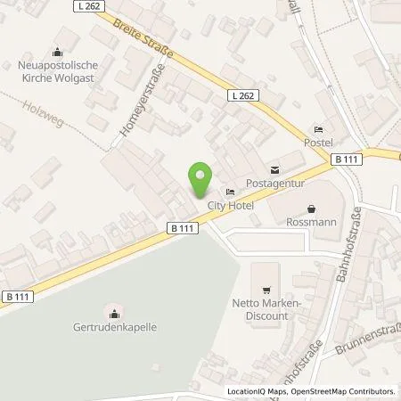 Standortübersicht der Tankstelle City-Hotel Gruel eGbR in 17438 Wolgast