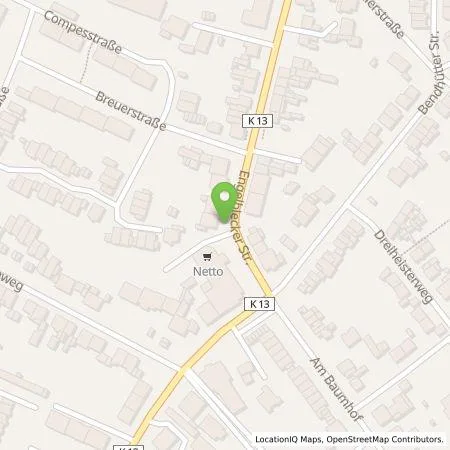 Standortübersicht der Tankstelle NEW Niederrhein Energie und Wasser GmbH in 41066 Mönchengladbach