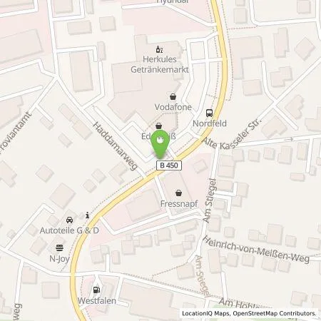 Standortübersicht der Tankstelle TEAG Mobil GmbH in 34560 Fritzlar