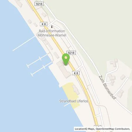 Standortübersicht der Tankstelle Strandhof Möhnesee in 59519 Möhnesee