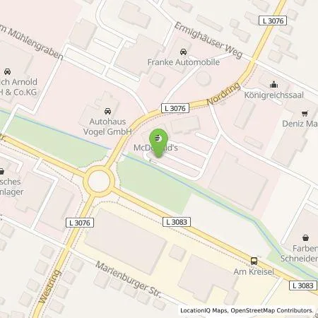 Standortübersicht der Tankstelle EWE Go GmbH in 34497 Korbach