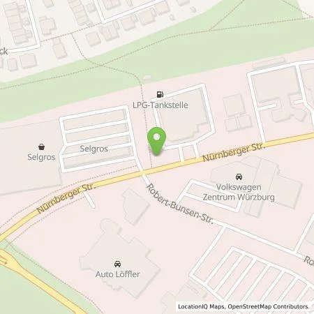 Standortübersicht der Tankstelle Stadtwerke Würzburg AG in 97076 Würzburg