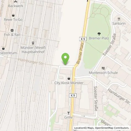 Standortübersicht der Tankstelle Stadtwerke Münster GmbH in 48155 Münster