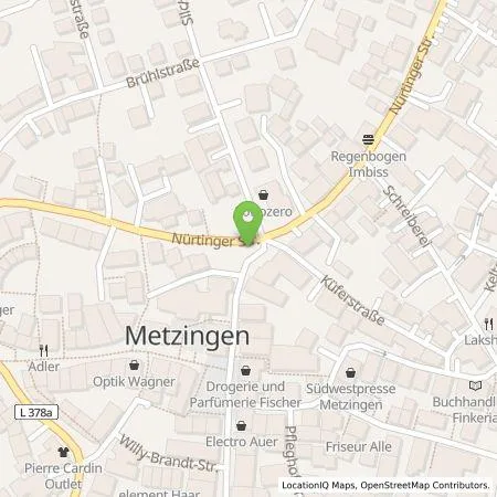 Standortübersicht der Tankstelle Metzingen connect GmbH in 72555 Metzingen