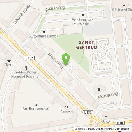 Standortübersicht der Tankstelle Stadtwerke Lübeck Energie GmbH in 23566 Lübeck