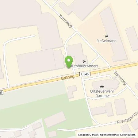 Standortübersicht der Tankstelle Autohaus Anders GmbH in 49401 Damme