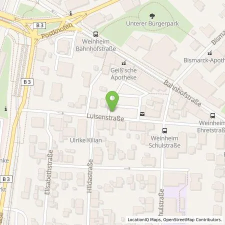 Standortübersicht der Tankstelle Stadtwerke Weinheim GmbH in 69469 Weinheim