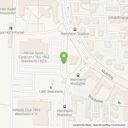 Standortübersicht der Tankstelle Stadtwerke Weinheim GmbH in 69469 Weinheim