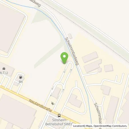 Standortübersicht der Tankstelle EWE Go GmbH in 74889 Sinsheim