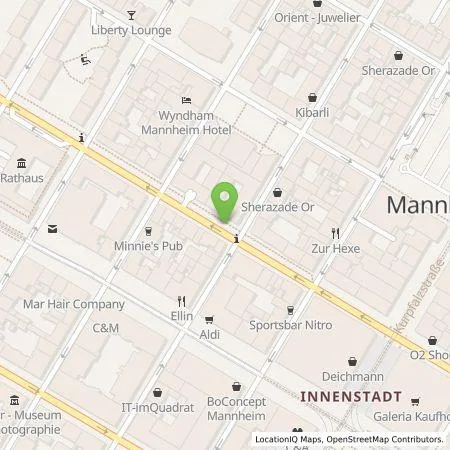 Standortübersicht der Tankstelle MVV Energie AG in 68159 Mannheim