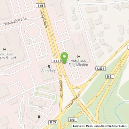 Standortübersicht der Tankstelle Autohaus Sieg GmbH in 32427 Minden