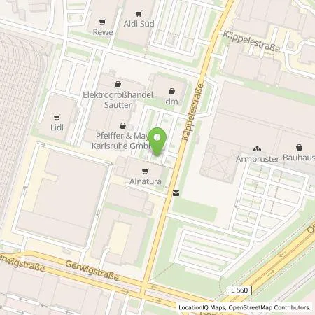 Standortübersicht der Tankstelle Ladegrün! eG in 76131 Karlsruhe