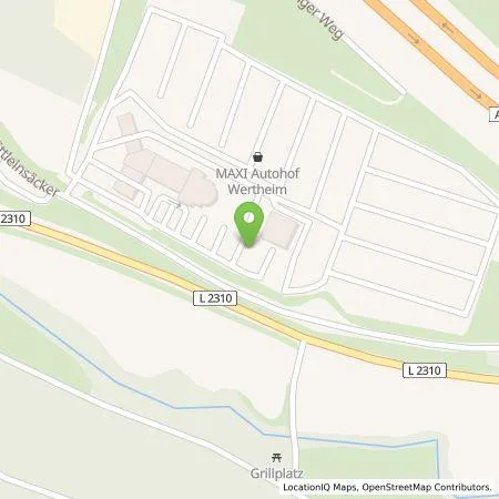 Standortübersicht der Tankstelle Tesla Germany GmbH in 97877 Wertheim