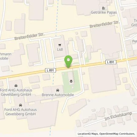 Standortübersicht der Tankstelle Lidl Dienstleistung GmbH & Co. KG in 58285 Gevelsberg