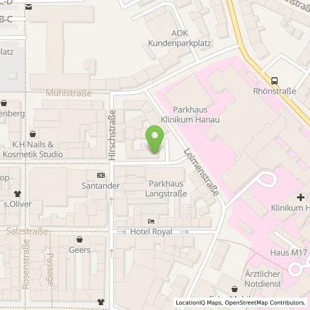 Standortübersicht der Tankstelle Stadtwerke Hanau GmbH in 63450 Hanau