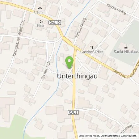 Standortübersicht der Tankstelle energie schwaben gmbh in 87647 Unterthingau