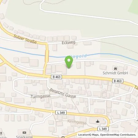 Standortübersicht der Tankstelle Bürgerenergie Nordschwarzwald-Gäu e.G. in 72218 Wildberg