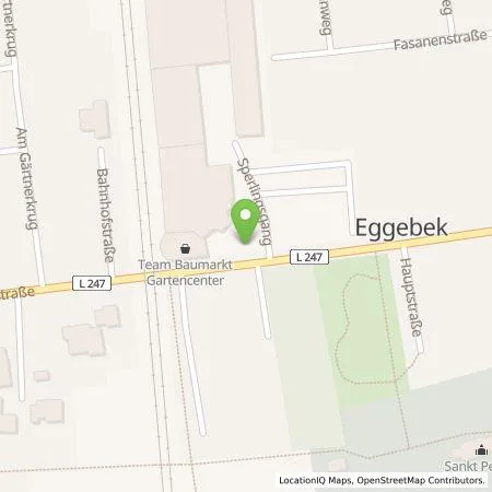 Standortübersicht der Tankstelle team energie GmbH & Co. KG in 24852 Eggebek