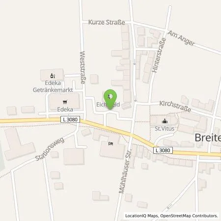 Standortübersicht der Tankstelle TEAG Mobil GmbH in 37339 Breitenworbis