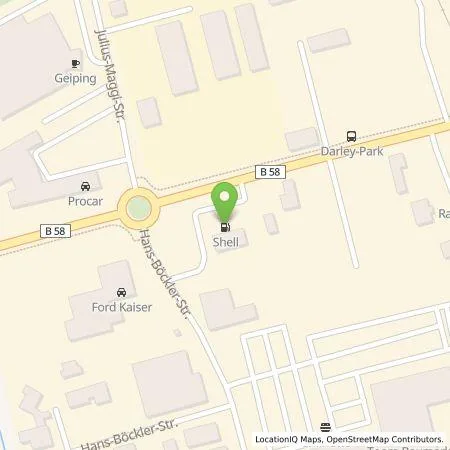 Standortübersicht der Tankstelle Shell Deutschland GmbH in 59348 Luedinghausen