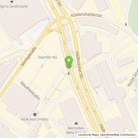 Standortübersicht der Tankstelle Mercedes-Benz High-Power Charging Europe GmbH in 70469 Stuttgart
