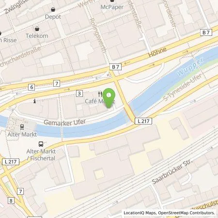 Standortübersicht der Tankstelle WSW Energie & Wasser AG in 42275 Wuppertal