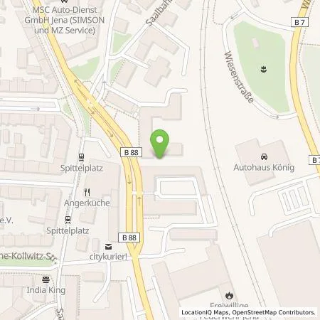 Standortübersicht der Tankstelle TEAG Mobil GmbH in 07743 Jena