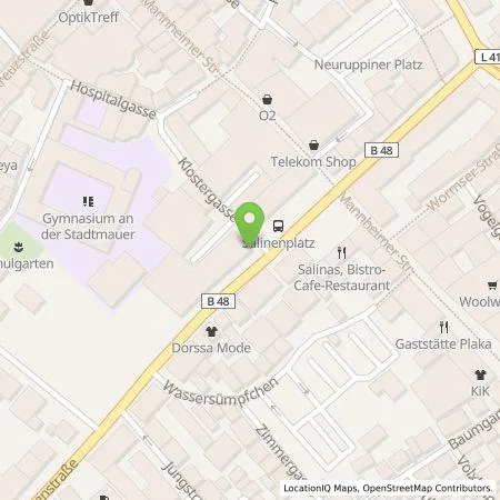 Standortübersicht der Tankstelle Volksbank Rhein-Nahe-Hunsrück eG in 55543 Bad Kreuznach