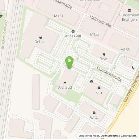 Standortübersicht der Tankstelle ALDI SÜD Immobilienverwaltungs-GmbH & Co. oHG in 91058 Erlangen