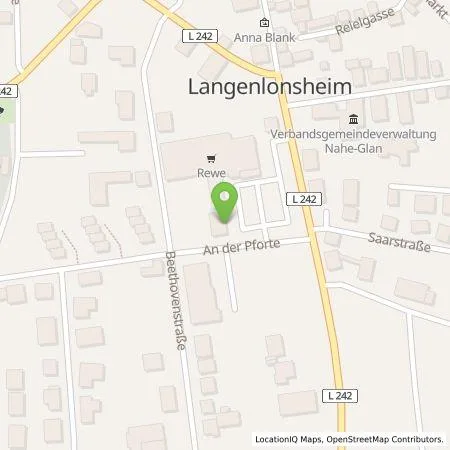 Standortübersicht der Tankstelle Volksbank Rhein-Nahe-Hunsrück eG in 55450 Langenlonsheim