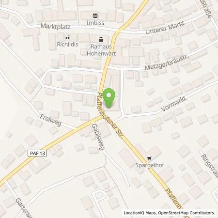 Standortübersicht der Tankstelle Energie Südbayern GmbH in 86558 Hohenwart