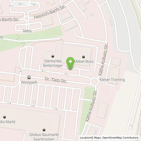 Standortübersicht der Tankstelle Allego GmbH in 66115 Saarbrücken