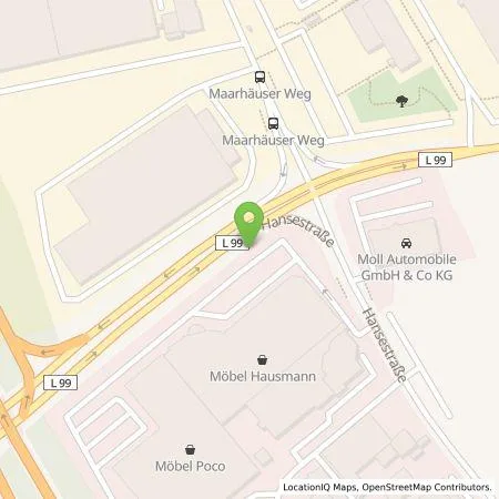Standortübersicht der Tankstelle Allego GmbH in 51149 Köln