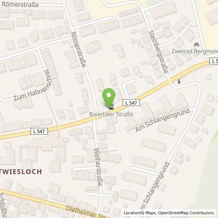 Standortübersicht der Tankstelle BEG Kraichgau eG in 69168 Wiesloch